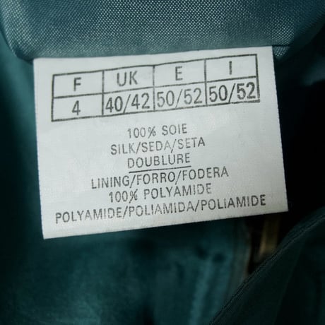 90s HARRY KAYN Smoky Emerald Silk MA-1 type Box silhouette Bomber Jacket