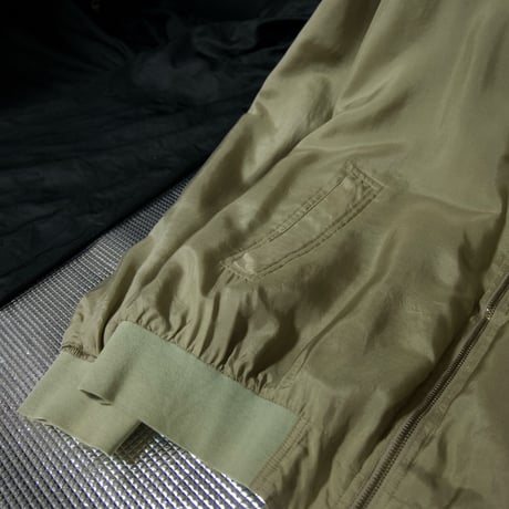 90s SUMMA Smoky Champagne Gold Silk 100% MA-1 type Box silhouette Bomber Jacket