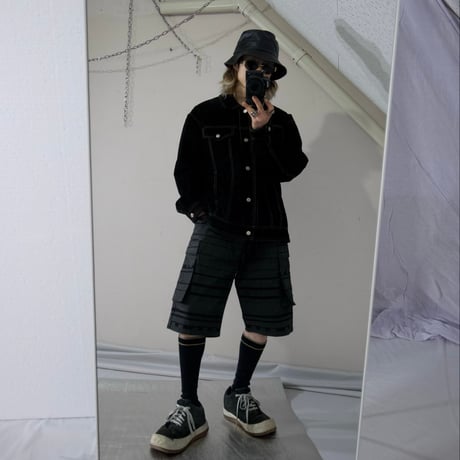 SDTR TOKYO Geometric&Ethnic Border Coating Cotton Shorts