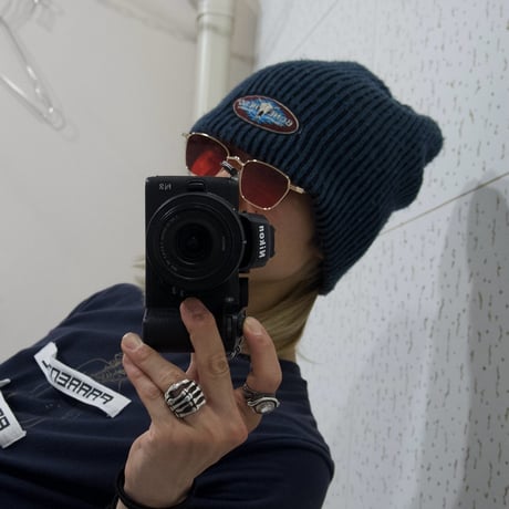 USED Shorthorn Surf Design Ribbed Balloon Knit Cap