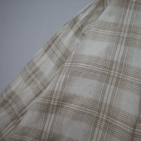 Natural Threads Band Collar Linen Check L/S Shirts