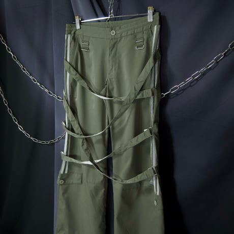 00s (c2008) Adidas Bondage Techno ♾️way Gimmick Parachute Pants