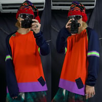 NIKE “Sports Cyber” Acid Psychedelic Color Pocket Gimmick RaglanSleeve L/S Tee