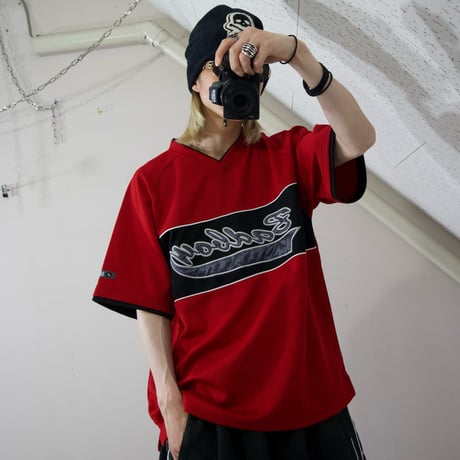 BADBOY Embroidery Football S/S V Neck Game Shirts