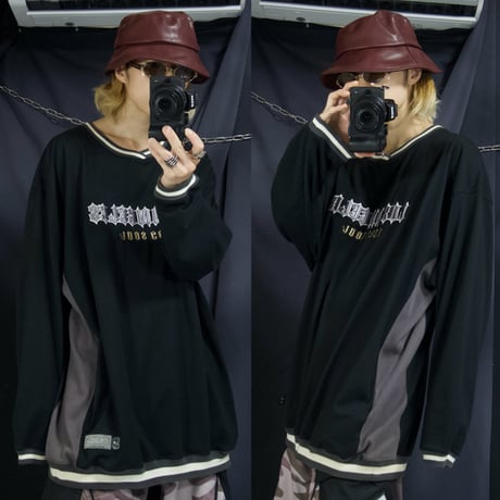 00s SOUL 4L Huge Size Embroidery Logo Ringer RoungNeck Mid Weight L/S Tee/Sweat Shirts