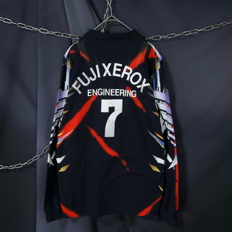 90s DESCENTE V-Neck Geometry Full Graphic L/S Game Shirts