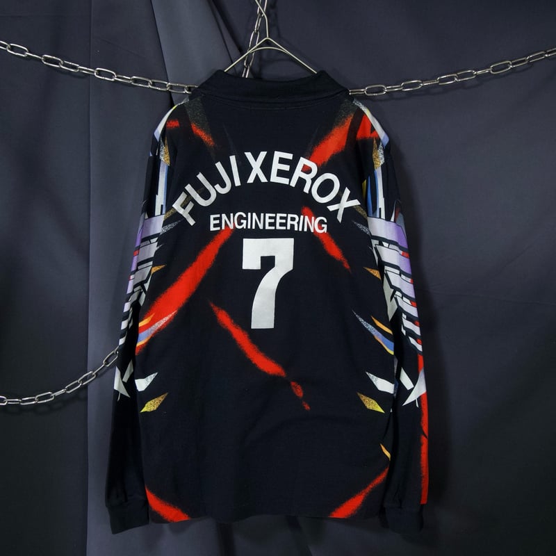 90s DESCENTE V-Neck Geometry Full Graphic L/S G