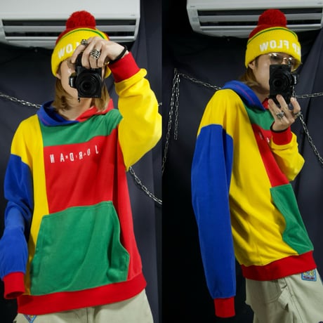 JORDAN Crazy Patterns Multi Colors Panel Switching Embroidery Pile Hoodie