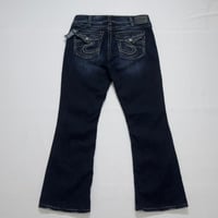 Deadstock Silver JEANS Washing&Damage Embroidery Flare Denim