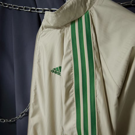 00s c2006 Adidas Setup Silky Beige Gradation Green Three Line Track Jacket Pants