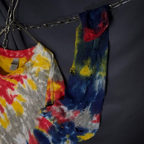 Psychedelics/Ethnics Tie-Dye Patterns Boro,Crush,Damage L/S Tee