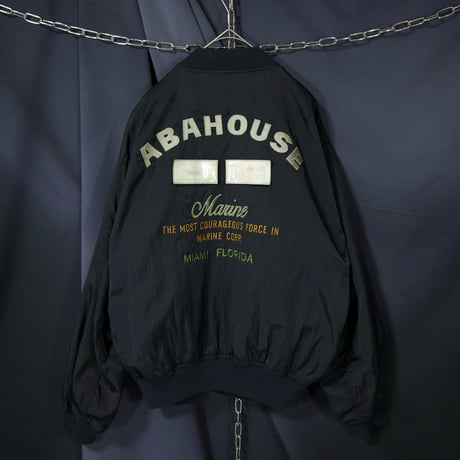 90s~00s ABAHOUSE Reversible Nylon L2-B type Box Silhouette Flight Bomber Jacket