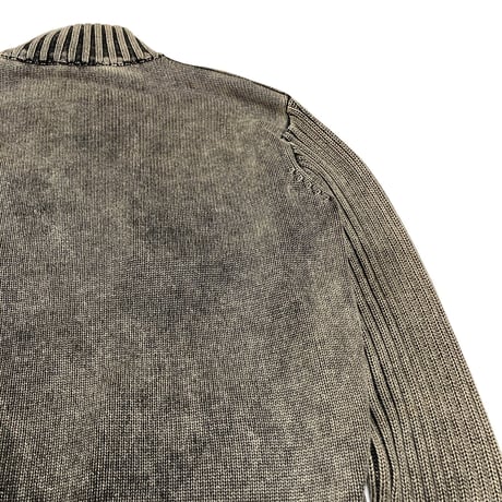 Unknown USED Cotton FullZip Design Knit Sweater