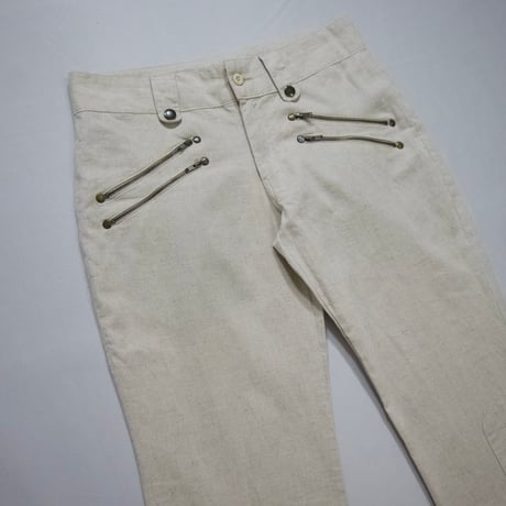 USED Multi Zippers&PocketsGimmick Parachute Linen Pants