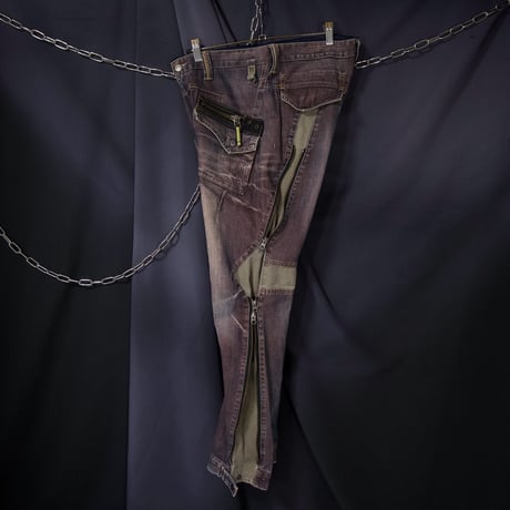 PPFM Zipper Gimmick Wash Shiny Denim (Flare/Tapered/Loose Straight)