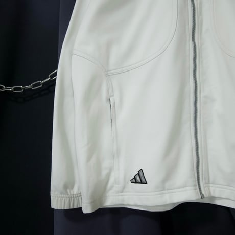 00s c2000 Adidas 4Pockets Rubber PerformanceLogo Silver Zip Track Jacket
