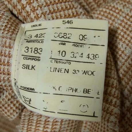 PAL ZILERI Italy made “Modern” Glen Check Silk×Linen×Wool Quarter Lined Tailored Jacket