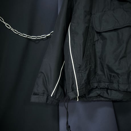 USED Snowboard Padding Puff Short Length Box Silhouette Nylon Anorak Jacket/Mountain Hoodie