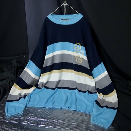 Phatfarm Thick Pitch Borders Cotton×Acrylic Embroidery Knit Sweater