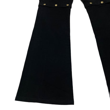 Black Peace Now Zipper 2way Design Flare Pants