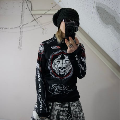ROCK RACING Italy made Skull BarbedWire Cycling Track Jacket