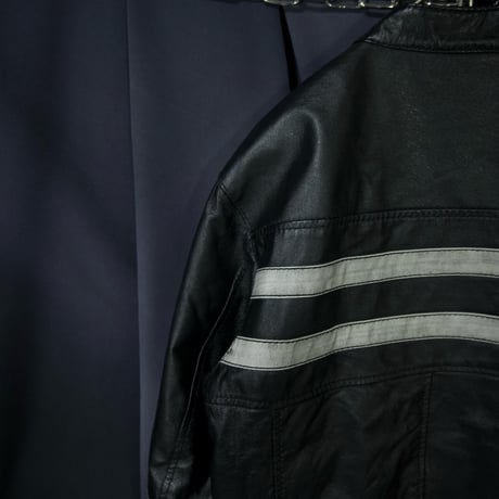 WILSONS LEATHER Biker/Racing type Side&Center Line Leather Single Riders Jacket