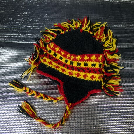 USED Fringe Mohawk Germany Color Wool Knit Cap