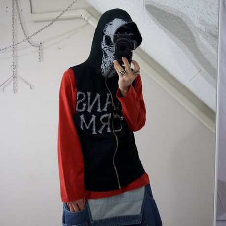 GLADNEWS FullZip Skull Born Cutoff NoSleeve Hoodie Vest