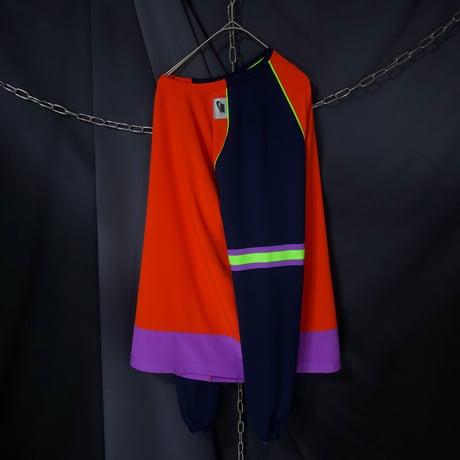 NIKE “Sports Cyber” Acid Psychedelic Color Pocket Gimmick RaglanSleeve L/S Tee