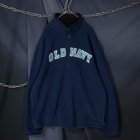 00s c2006 OLD NAVY CLASSIC Center Embroidery Halfzip Pullover Fleece Jacket