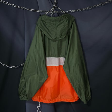 90s c1999 OLDNAVY Russia made “MA-1 Color Switching” Nylon Anorak Jacket/Mountain Hoodie