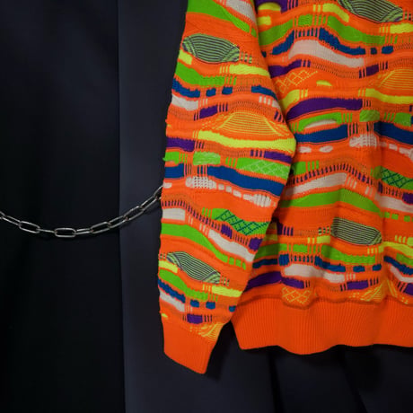 BOYA SPORTS Psychedelic Cyber Colors&Patterns Acrylic Wool 3D Knit Sweater