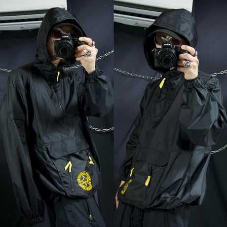 80s~90s Kansai O2 Deadstock Halfzip Nylon Anorak Hoodie Jacket