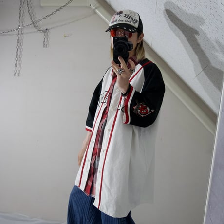 RAW BLUE 2XL Oversized Linen Baseball Shirts