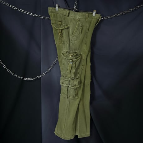 USED Eight Multi Pockets Gimmick Cargo Pants