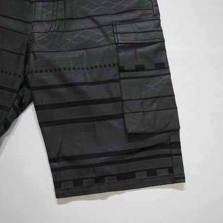 SDTR TOKYO Geometric&Ethnic Border Coating Cotton Shorts
