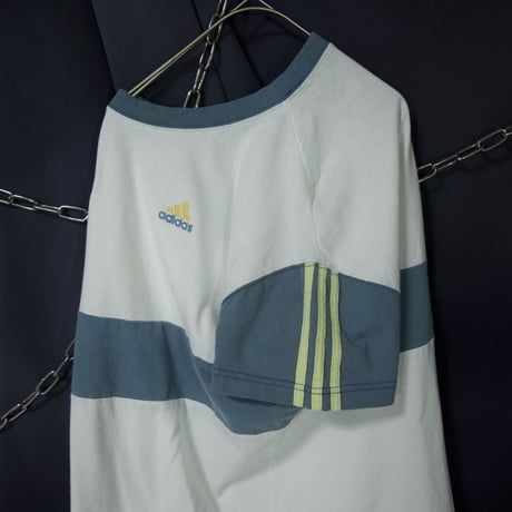 Late90s~Early00s Adidas RingerNeck Awesome Irregularity Switched&Colour S/S Tee