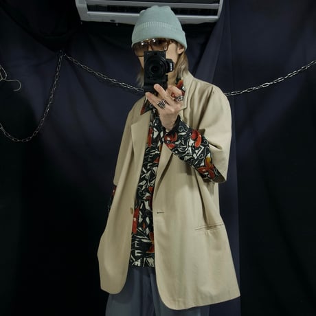 90s SAG HARBOR Mexico made Rayon Blend Ripstop S/S Tailored Shirts Jacket