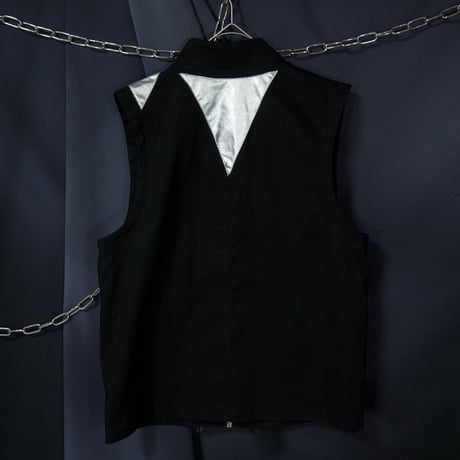 LIP SERVICE Deformation Zipper Gimmick Silver Foil Switching Riders Denim Vest