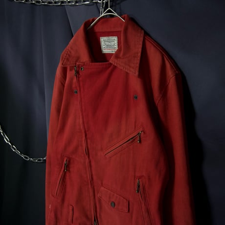 00s c2007 Levi’s Piece Dye Smoky Red Denim Double Riders Jacket
