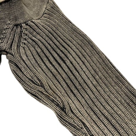 Unknown USED Cotton FullZip Design Knit Sweater