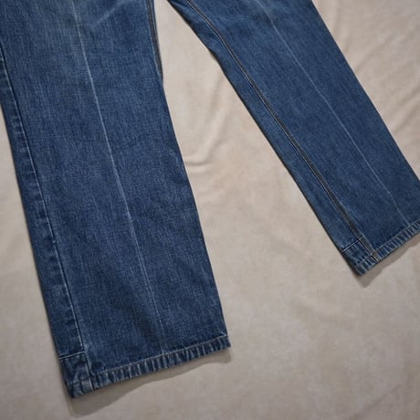 Indigo Red Design Wide Denim Pants