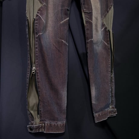 PPFM Zipper Gimmick Wash Shiny Denim (Flare/Tapered/Loose Straight)