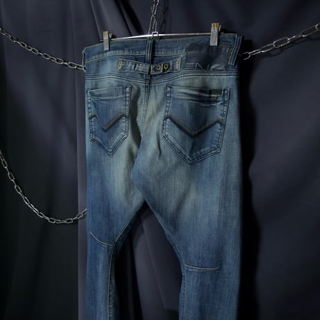 ENERGIE Italy made 3D Cut Draping Wash Loose Straight Denim