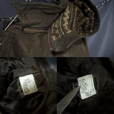FRANCE made Leather Oiled Fireman Jacket/Mountain Hoodie