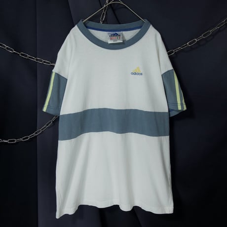 Late90s~Early00s Adidas RingerNeck Awesome Irregularity Switched&Colour S/S Tee
