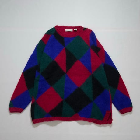 ParisSportClub Argyle,Diamond Patterns Mohair Knit