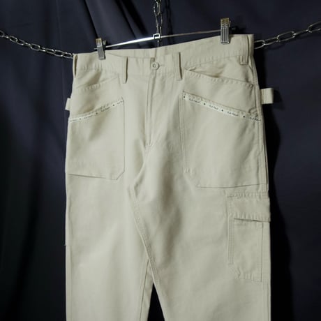 00s c2001 Karl Helmut Embroidery TapeLine Baker Cargo Painter Baggy Pants
