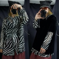 Euro USED Zebra Patterns Sheer L/S Shirts