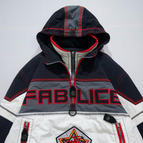 90s FABLICE Nylon HarlZip Anorak Puff Jacket